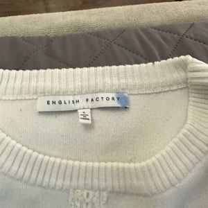 English Factory Beautiful Thick White Sweater